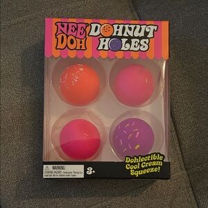 NeeDoh Donut Holes Squishy Toy Set - Pink, Orange, Purple